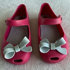 MINI MELISSA HOT PINK MARY JANE WITH BOW SIZE 8 TODDLER